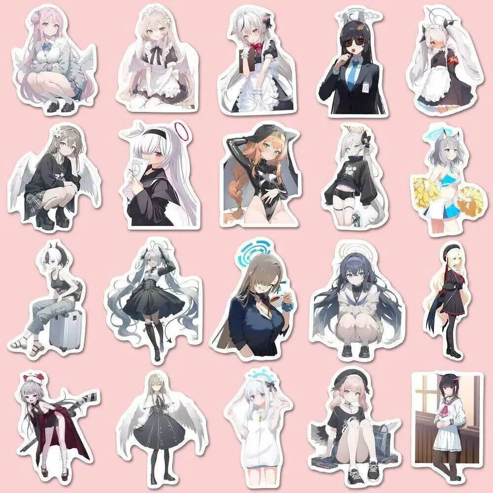 Laptop Accessories Kids - 100 Stück Blaue Archiv-Aufkleber Anime Cartoon