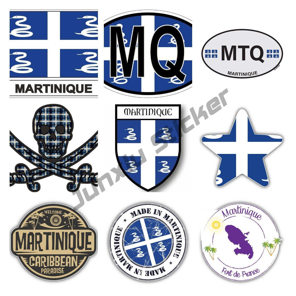 Laptop Accessories World - Martinique Frankfurt Briefmarken Auto Stoßstange Aufkleber
