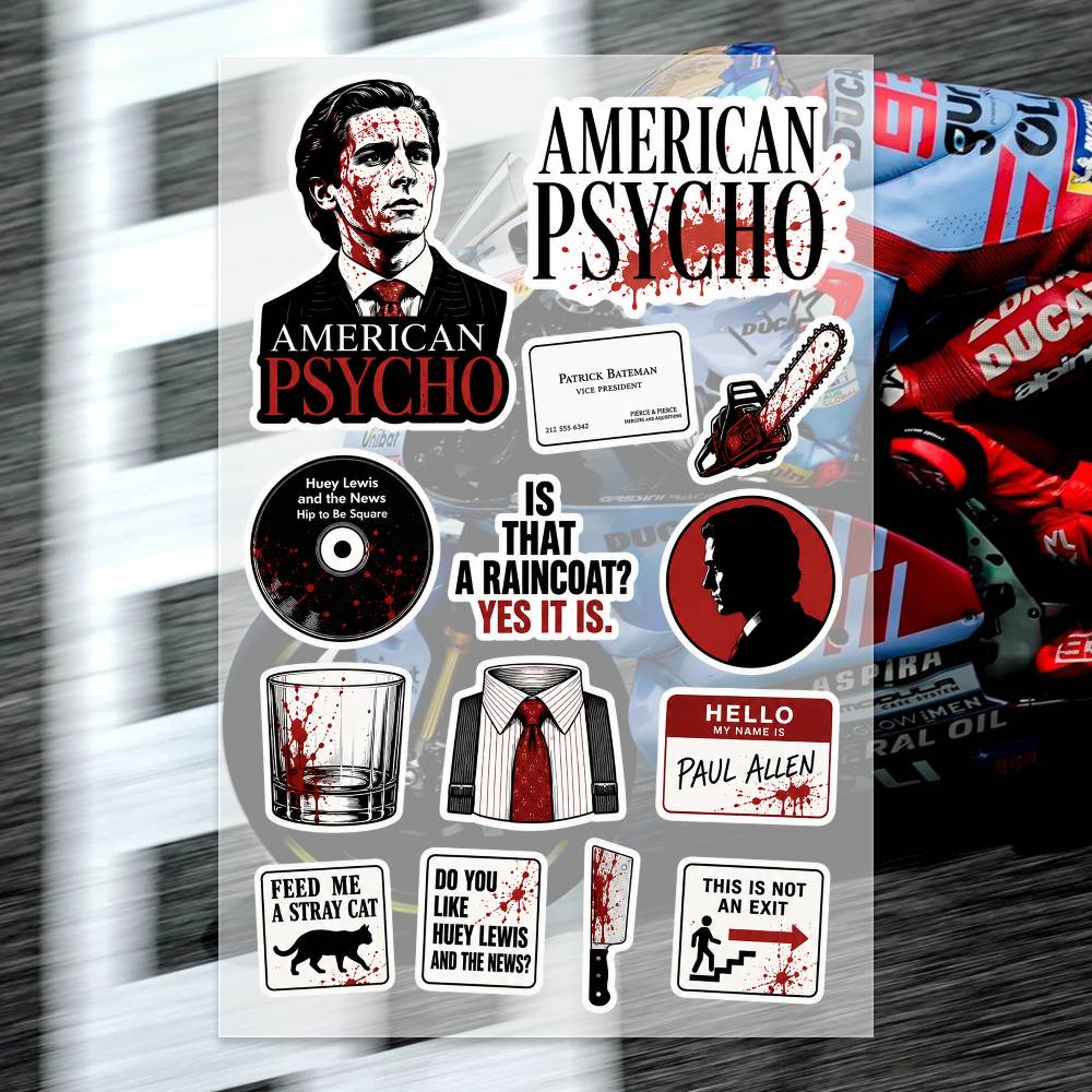 Laptop Accessories Wallpaper - A-merican P-sycho Aufkleber Motorrad-Sticker Auto-Karosserie Stoßstange