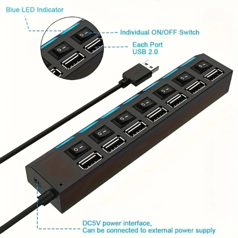 USB 2.0 Hub 4/7 Port Splitter  – Laptop Accessories Nearby Bewertung und Preis